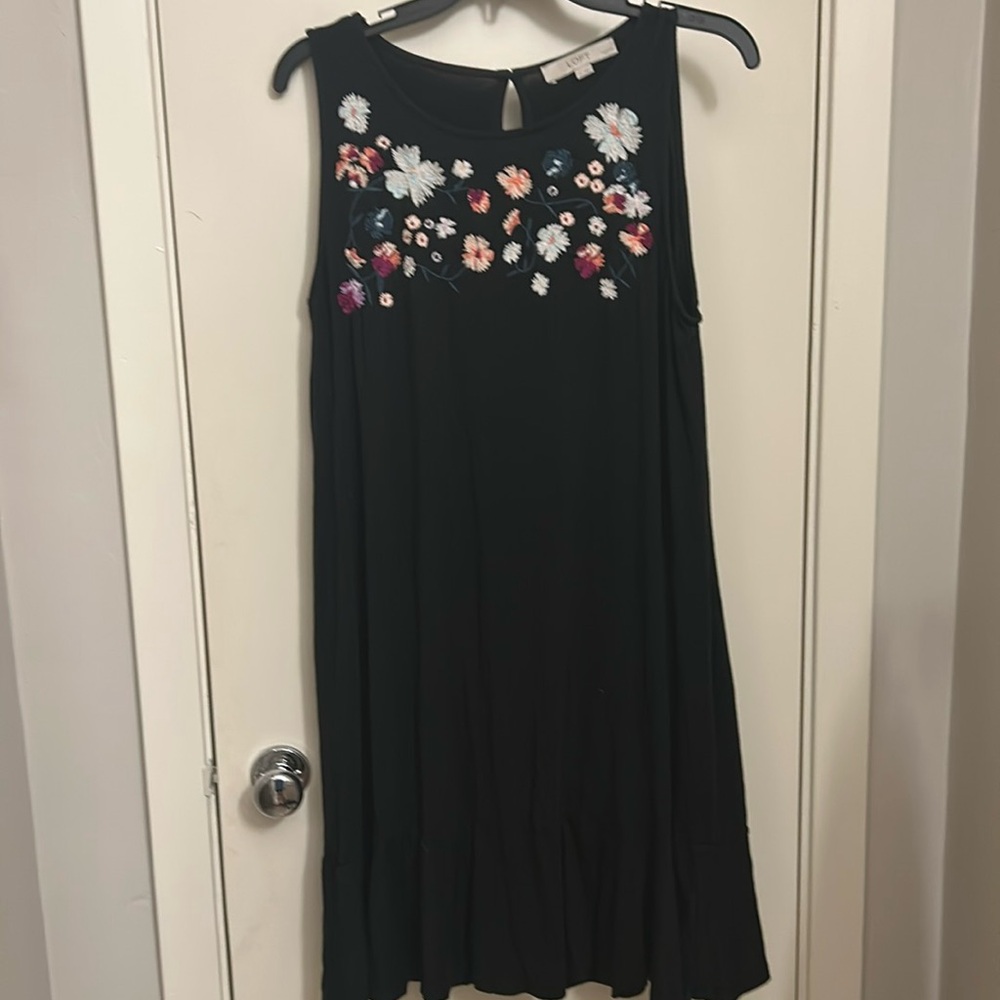 Black embroidered dress
